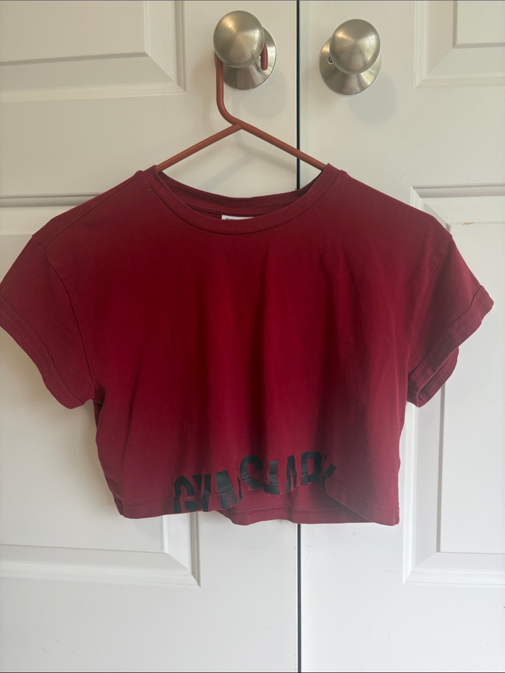 Gymshark Burgundy Cropped Tee - Women's Short Sleeve